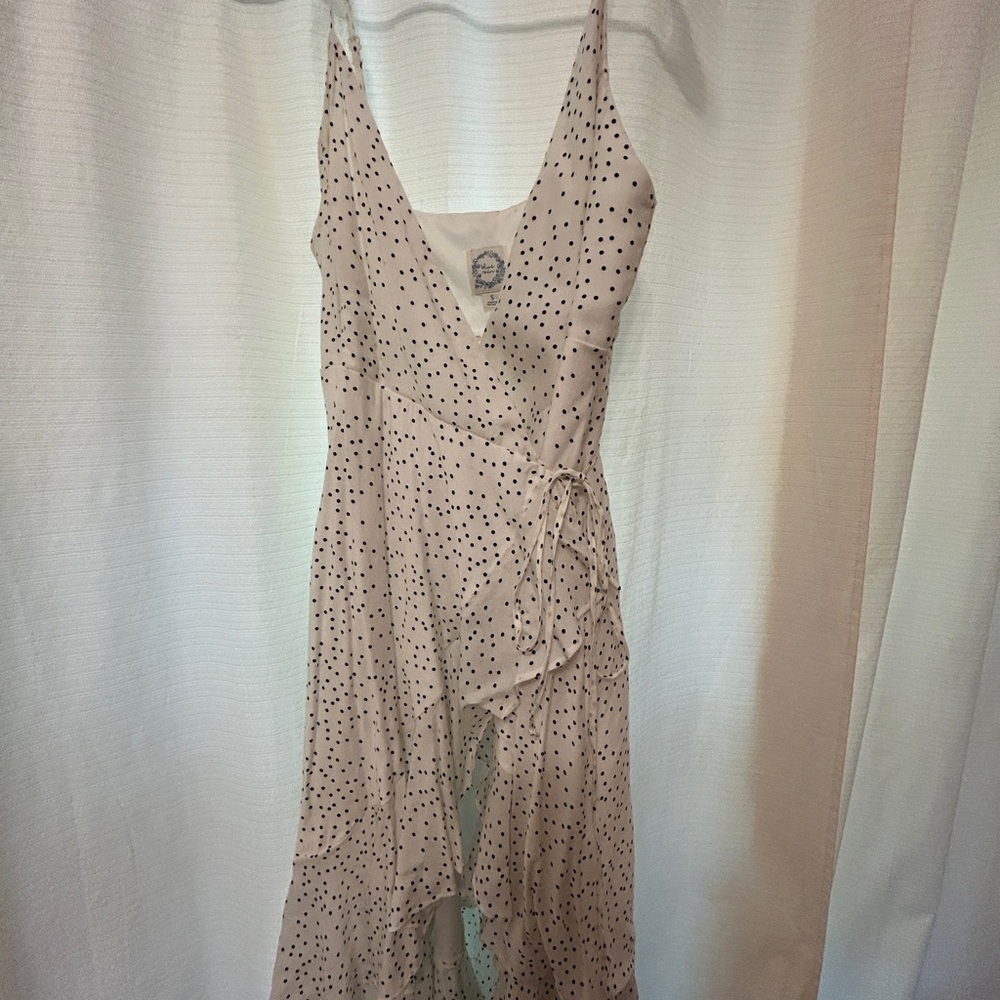 Elegant Polka Dot Wrap Dress